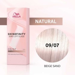 Wella Professional Shinefinity Zero Lift Glaze - plaukų dažai, 60 ml - 09/07 Beige Sand