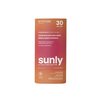 Attitude Orange Blossom Sunly Mineral Sunscreen Stick SPF 30 - mineralinis pieštukas nuo saulės