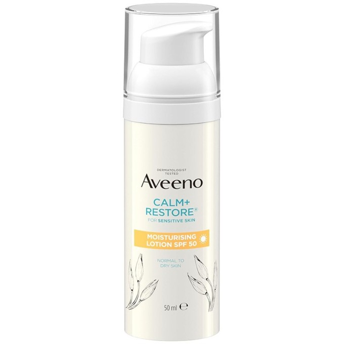 Aveeno Calm+Restore Moisturising Lotion SPF 50 - drėkinamasis kremas, 50 ml