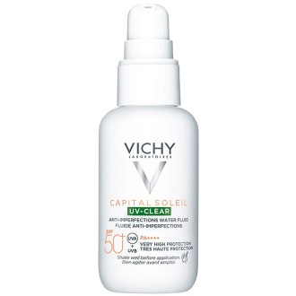 Vichy SPF 50+ Capital Soleil UV-Clear Anti-Imperfections Water Fluid - fluidas nuo odos netobulumų