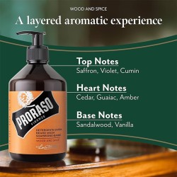 Proraso Wood & Spice Beard Wash - barzdos šampūnas, 200 ml