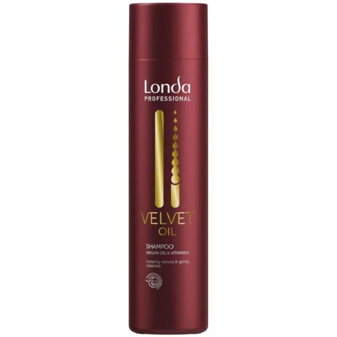 Londa Professional Velvet Oil Shampoo - plaukus atgaivinantis šampūnas su argano aliejumi, 250 ml
