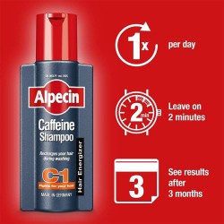 Alpecin C1 Energizer Coffein Shampoo - šampūnas su kofeinu vyrams, 375 ml