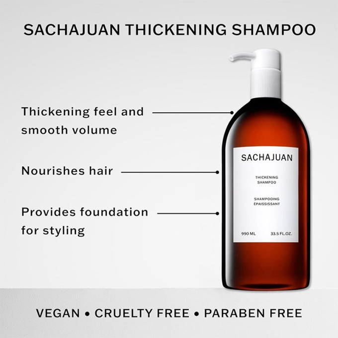 Sachajuan Thickening Shampoo - šampūnas ploniems ir silpniems plaukams, 1000 ml