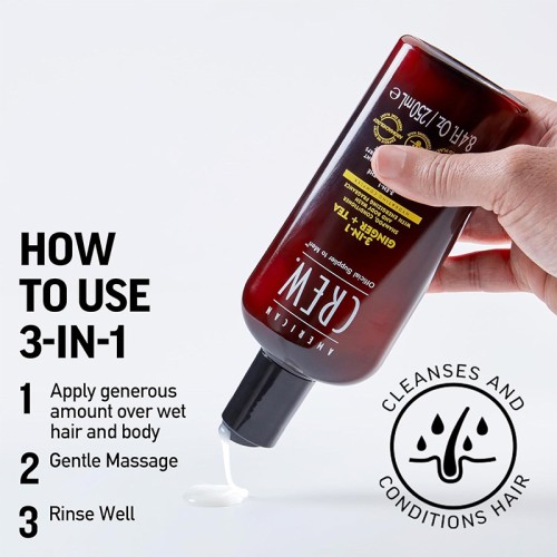 American Crew Ginger + Tea 3-in-1 Shampoo 250 ml