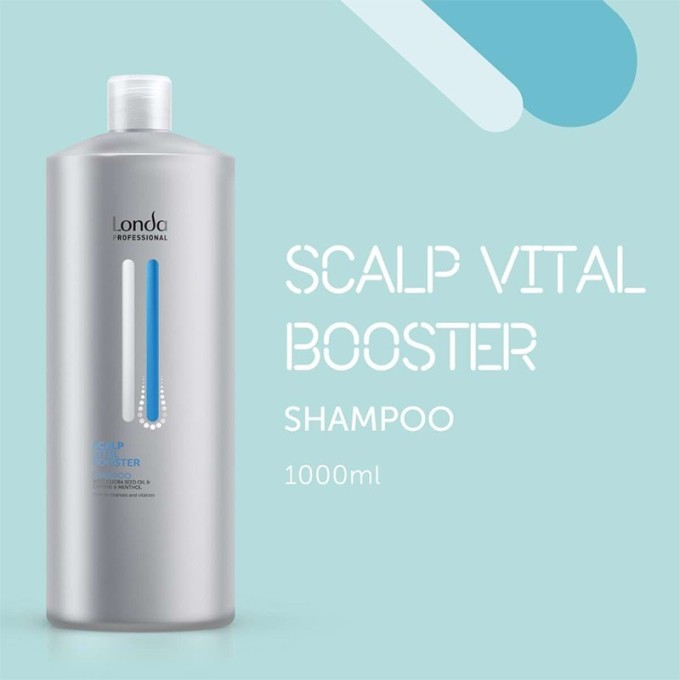 Londa Professional Scalp Vital Booster Shampoo - gaivinantis šampūnas su jojobos aliejumi, kofeinu
