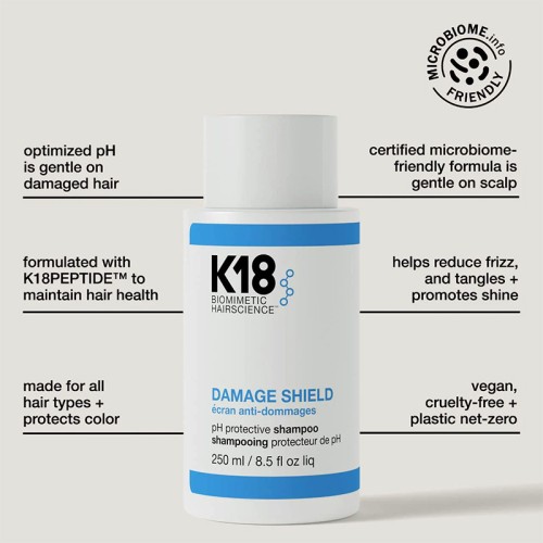 K18 Damage Shield pH Protective Shampoo - apsauginis, subalansuoto pH šampūnas, 250 ml