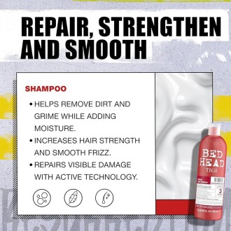 Tigi Bed Head Urban Anti + Dots Resurrection Shampoo - regeneruojantis šampūnas silpniems ir 2