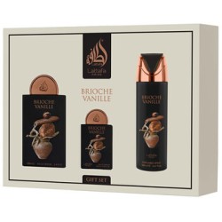 Lattafa Perfumes Brioche Vanille Gift Set - dovanų rinkinys - EDP 100 ml, EDP 20 ml ir purškiamas