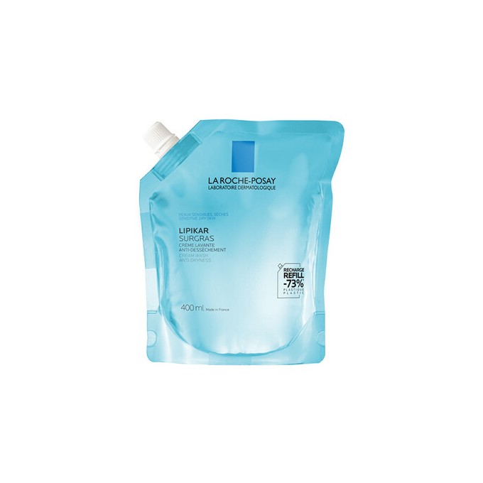 La Roche-Posay Surgras Anti-Dryness Cream Wash Refill - dušo kremo papildymas, 400 ml