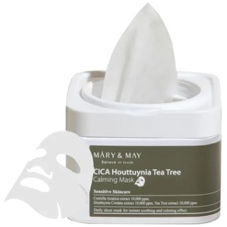 MARY & MAY Cica Houttuynia Tea Tree Calming Mask ( 30 ks ) - Zklidňující pleťová maska