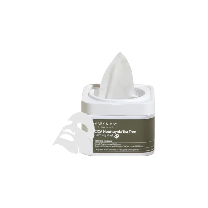 MARY & MAY Cica Houttuynia Tea Tree Calming Mask ( 30 ks ) - Zklidňující pleťová maska