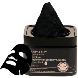MARY & MAY Premium Idebenone Blackberry Complex Essence Mask ( 20 ks ) - Víceúčelová pleťová maska