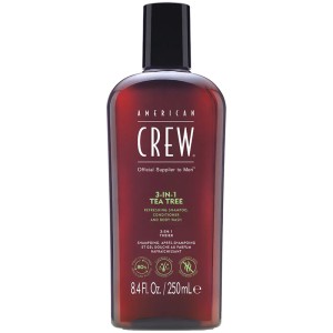 American Crew Shampoo, Conditioner & Body Wash - Shampoo with tea tree 3in1 250 ml