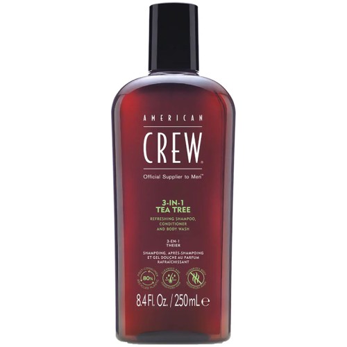 American Crew Shampoo, Conditioner & Body Wash - Shampoo with tea tree 3in1 250 ml