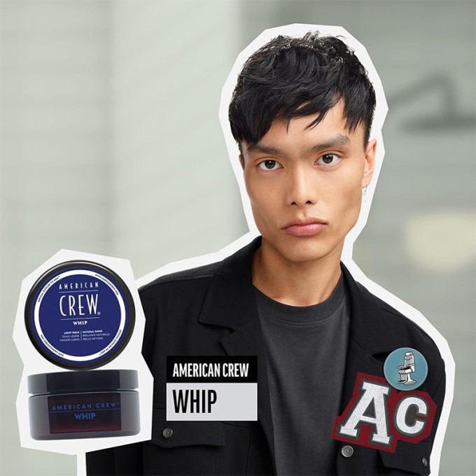 American Crew Whip Light Hold Natural Shine - plaukų kremas su lengva fiksacija, 85 ml