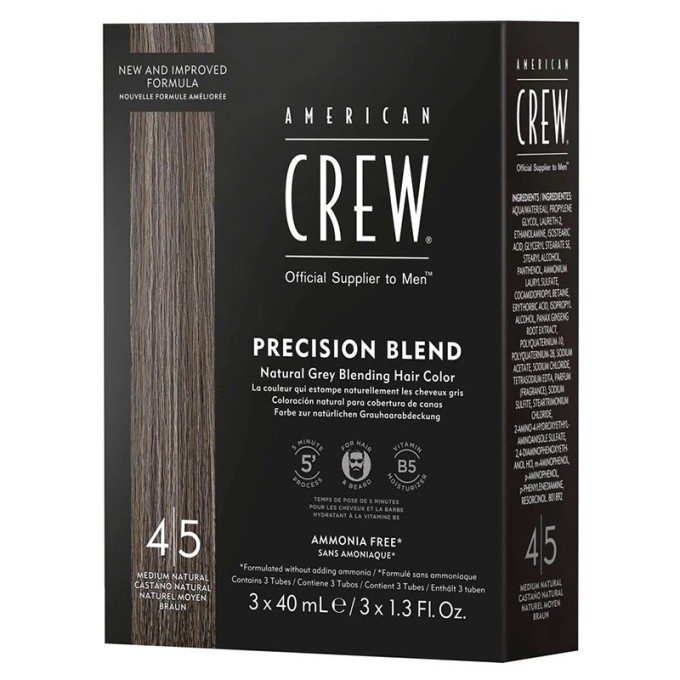 American Crew PRECISION BLEND Natural Gray Coverage - Toning hair mousse for gray hair 3 x 40 ml