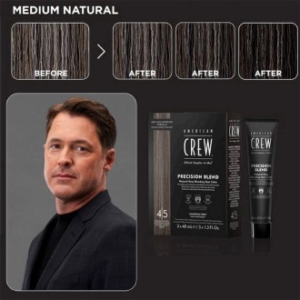 American Crew PRECISION BLEND Natural Gray Coverage - Toning hair mousse for gray hair 3 x 40 ml 2