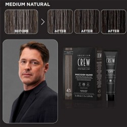 American Crew PRECISION BLEND Natural Gray Coverage - Toning hair mousse for gray hair 3 x 40 ml