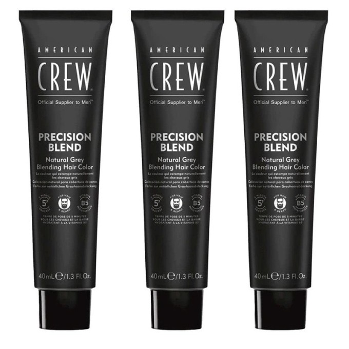 American Crew PRECISION BLEND Natural Gray Coverage - Toning hair mousse for gray hair 3 x 40 ml