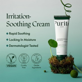 Purito Wonder Releaf Centella Cream - raminantis odos kremas su azijietiška virkštele, 50 ml 2
