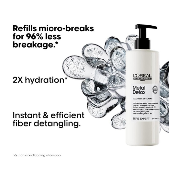 L´Oréal Professionnel Series Expert Metal Detox Shampoo - priemonė, skirta naudoti prieš plovimą