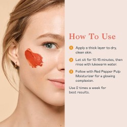 Erborian Red Pepper Paste Mask Radiance Concentrate Mask - intensyvi atkuriamoji veido kaukė, 20 ml