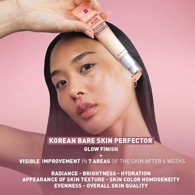 Erborian Skin Hero Glow Non Tinted Perfector Smoothes & Brightens - Tobulinantis ir skaistinantis