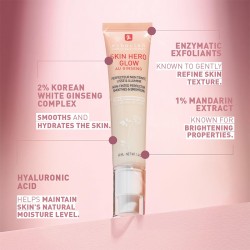 Erborian Skin Hero Glow Non Tinted Perfector Smoothes & Brightens - Tobulinantis ir skaistinantis