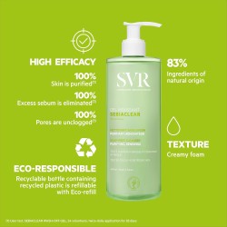 SVR Laboratoire Sebiaclear Gel Moussant - Čistící gel s matujícím účinkem 400 ml