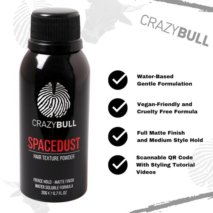 CrazyBull Spacedust Hair Texture Powder - plaukų formavimo pudra apimties didinimui, 20 g