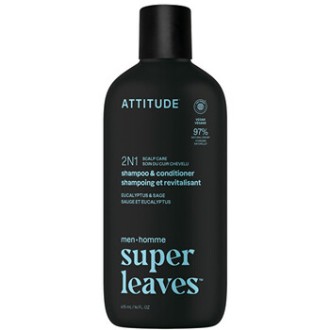 Attitude Super Leaves Eukalyptus & Sage Shampoo & Conditioner - Pánský zklidňující šampon a kondicionér 2v1 415ml