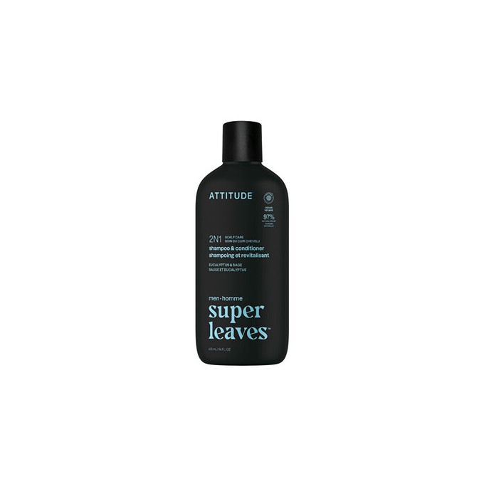 Attitude Super Leaves Eukalyptus & Sage Shampoo & Conditioner - Pánský zklidňující šampon a kondicionér 2v1 415ml