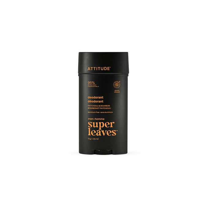 Attitude Super Leaves Patchouli & Bourbon Deodorant - Přírodní pánský deodorant 75.0g