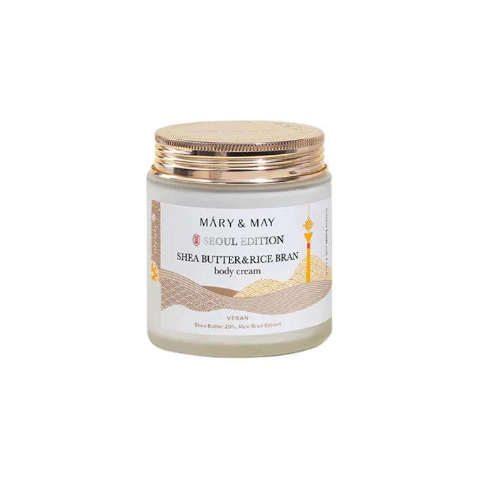 MARY & MAY Shea Butter & Rice Bran Body Cream - kūno kremas, 250 ml