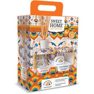 Sweet Home Collection Navelina Orange Set - Dárková sada aroma difuzéru se svíčkou