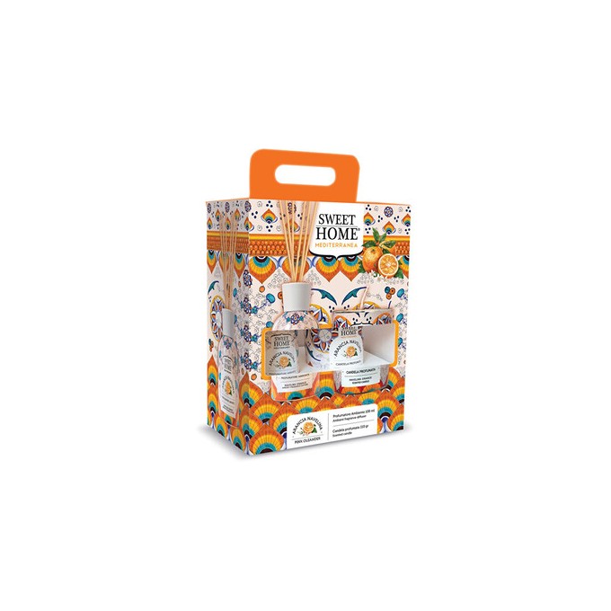 Sweet Home Collection Navelina Orange Set - Dárková sada aroma difuzéru se svíčkou