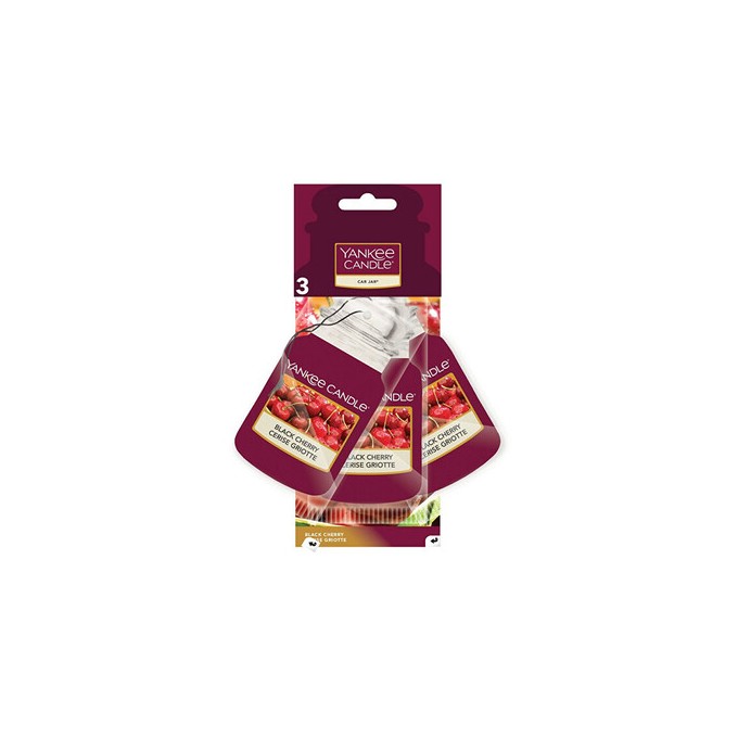 Yankee Candle Black Cherry Car Jar ( zralé třešně ) - Papírová visačka do auta 3 ks
