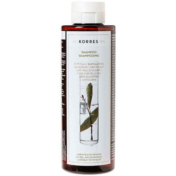 Korres Laurel & Echinacea Anti-Dandruff Dry Scalp Shampoo - šampūnas nuo pleiskanų, 250 ml