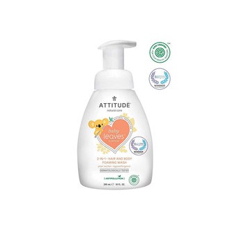 Attitude Dětská mycí pěna (2 v 1) Baby Leaves s vůní hruškové šťávy 295 ml