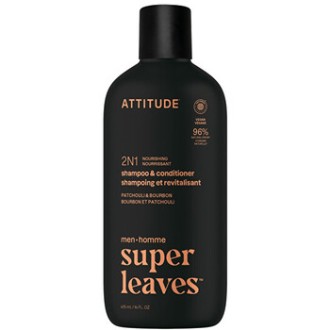 Attitude Super Leaves Patchouli & Bourbon Shampoo & Conditioner - Pánský vyživující šampon a kondicionér 2v1 415ml