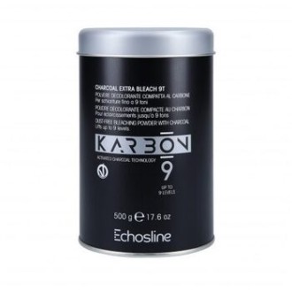 Echosline Karbon 9 Dust-Free Bleaching Powder with Charcoal - plaukus šviesinanti pudra, 500 ml