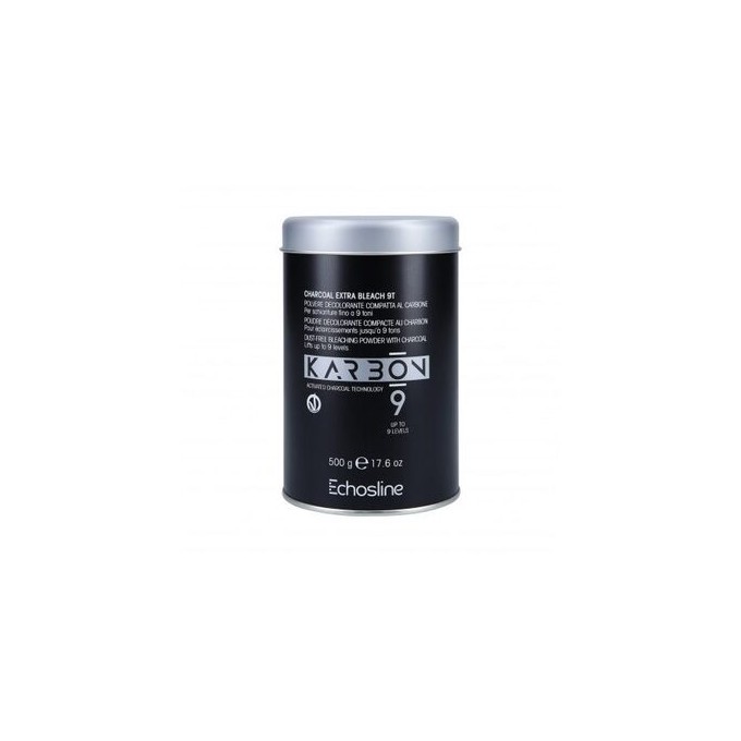 Echosline Karbon 9 Dust-Free Bleaching Powder with Charcoal - plaukus šviesinanti pudra, 500 ml