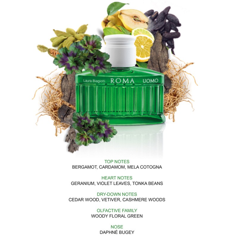 Laura Biagiotti Roma Uomo Green Swing EDT kvepalai vyrams, 40 ml
