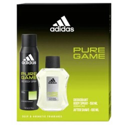 Adidas Pure Game Dovanų rinkinys po skutimosi 100 ml ir dezodorantas 150 ml