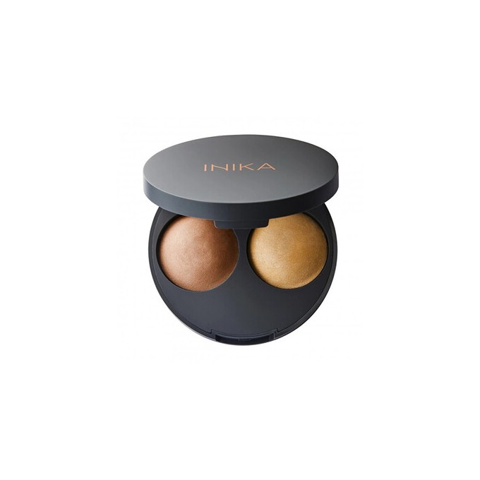Inika Organic Baked Contour Duo - Přírodní zapečené konturovací duo 5 g Teak