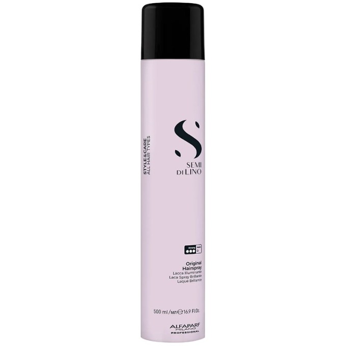 Alfaparf Milano Semi Di Lino Style & Care Original Hairspray - plaukų lakas stipriai fiksacijai
