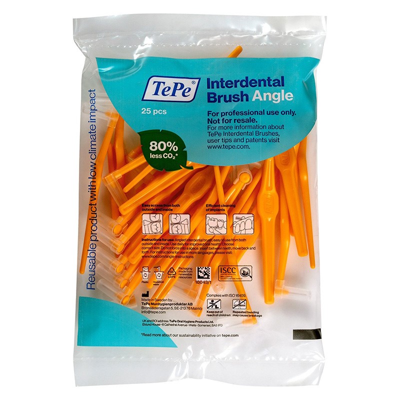 TePe Angle Interdental Brush (25 pcs) - Interdental brushes 0.45 oranž