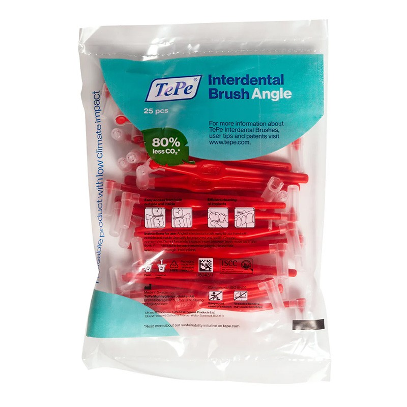 TePe Angle Interdental Brush (25 pcs) - Interdental brushes 0.5 mm čer
