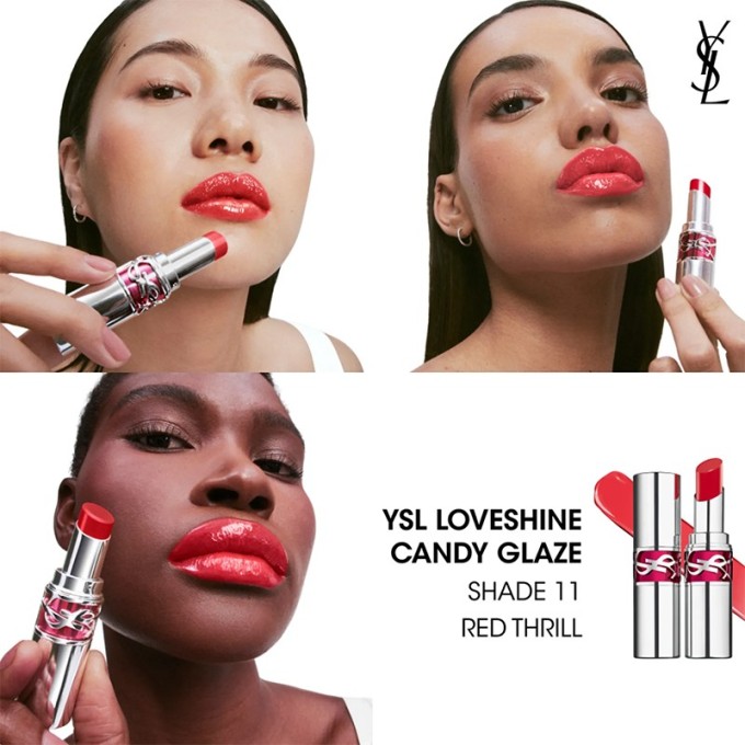 Yves Saint Laurent Rouge Volupte Candy Glaze Lipstick - Glossy lipstick 3,2 g 11 Red Thrill